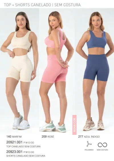 SHORTS FEMININO ADULTO FITNESS S/COSTURA