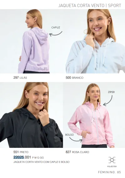 JAQUETA FEMININO ADULTO CURTO VENTO