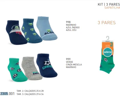 KIT MEIA MASCULINO INFANTIL R132