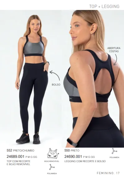 LEGGING FEMININO ADULTO C/BOLSO
