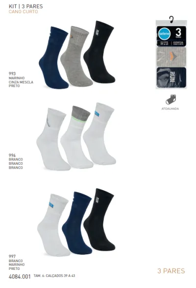 KIT MEIA MASCULINO CANO CURTO R132