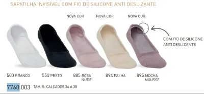 MEIA FEMININO ADULTO SAPATILHA INVSL