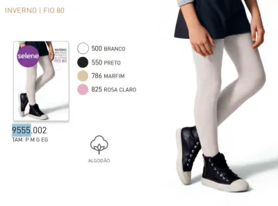 MEIA CALÇA INFANTIL ALGODÃO FIO80