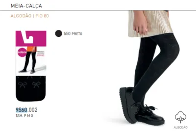 MEIA CALÇA FEMININO INFANTIL FIO80 R132
