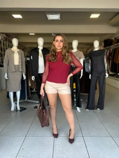 SHORTS FEMININO COURO R119
