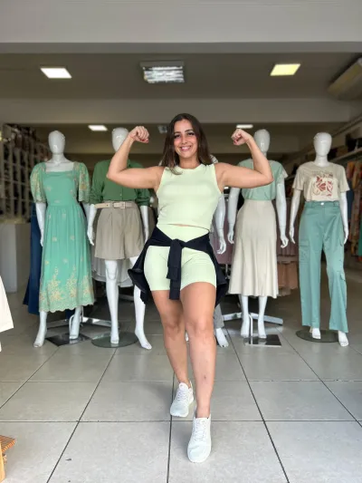 SUSAN ZHENG — CONJUNTO FEMININO SEM MANGA+SHRT R119