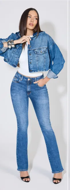 TEEZZ JEANS — CALÇA FEMININO ADULTO BOOT CUT