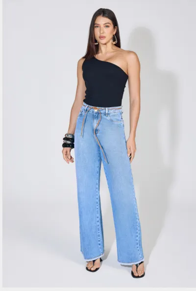 TEEZZ JEANS — CALÇA FEMININO ADULTO WIDE LEG