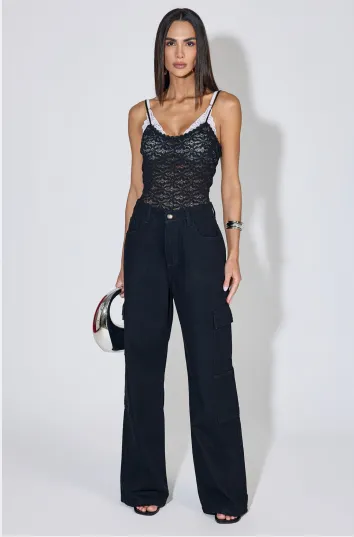 TEEZZ JEANS — CALÇA FEMININO ADULTO WIDE LEG LEG CARGO