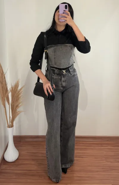 VIA GRAFIT — CALÇA FEMININO ADULTO WIDE LEG