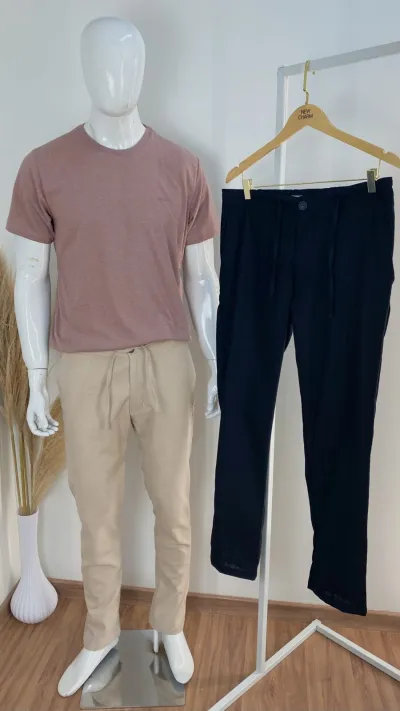 CALÇA MASCULINO ADULTO LINHO