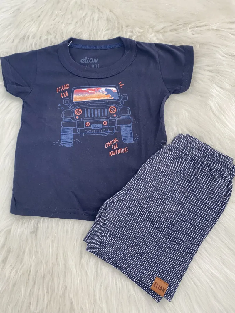 CONJUNTO MASCULINO INFANTIL SEM MANGA R120