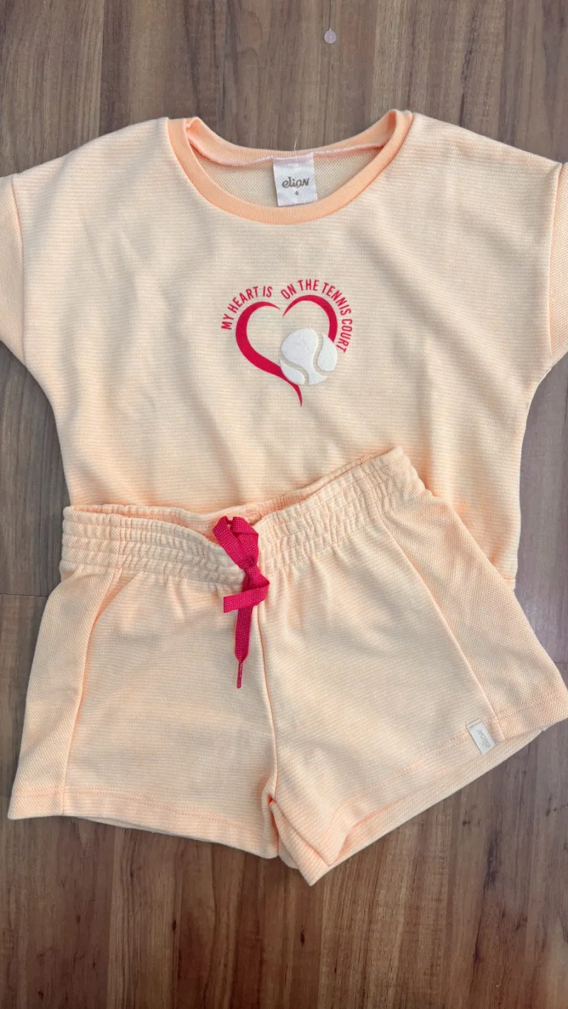 CONJUNTO FEMININO INFANTIL SEM MANGA+SHORTS R120