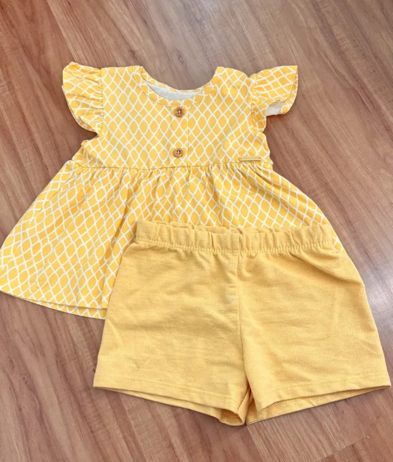 CONJUNTO FEMININO INFANTIL SEM MANGA+SHORTS R120