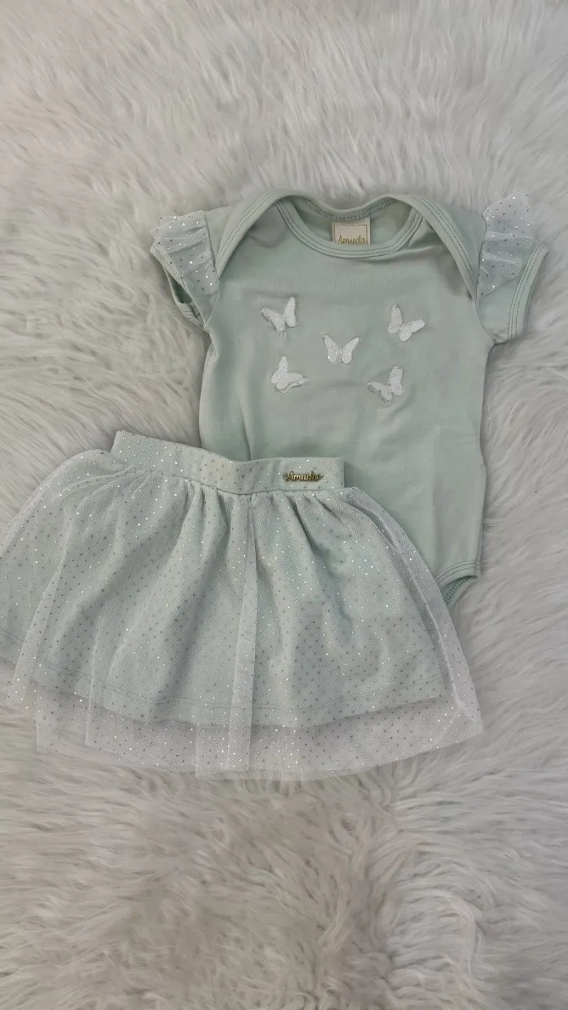 CONJUNTO FEMININO BODY/SAIA INFANTIL R41