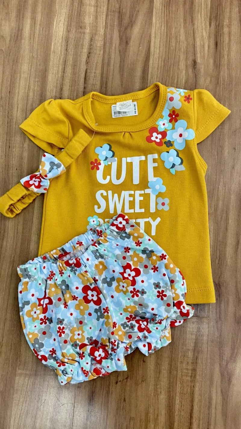 CONJUNTO FEMININO INFANTIL BODY MANGA CURTA R98