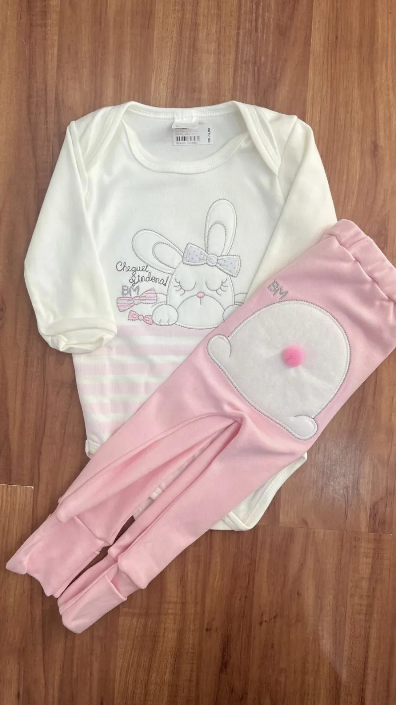 CONJUNTO FEMININO INFANTIL MANGA LONGA+CALÇ R98