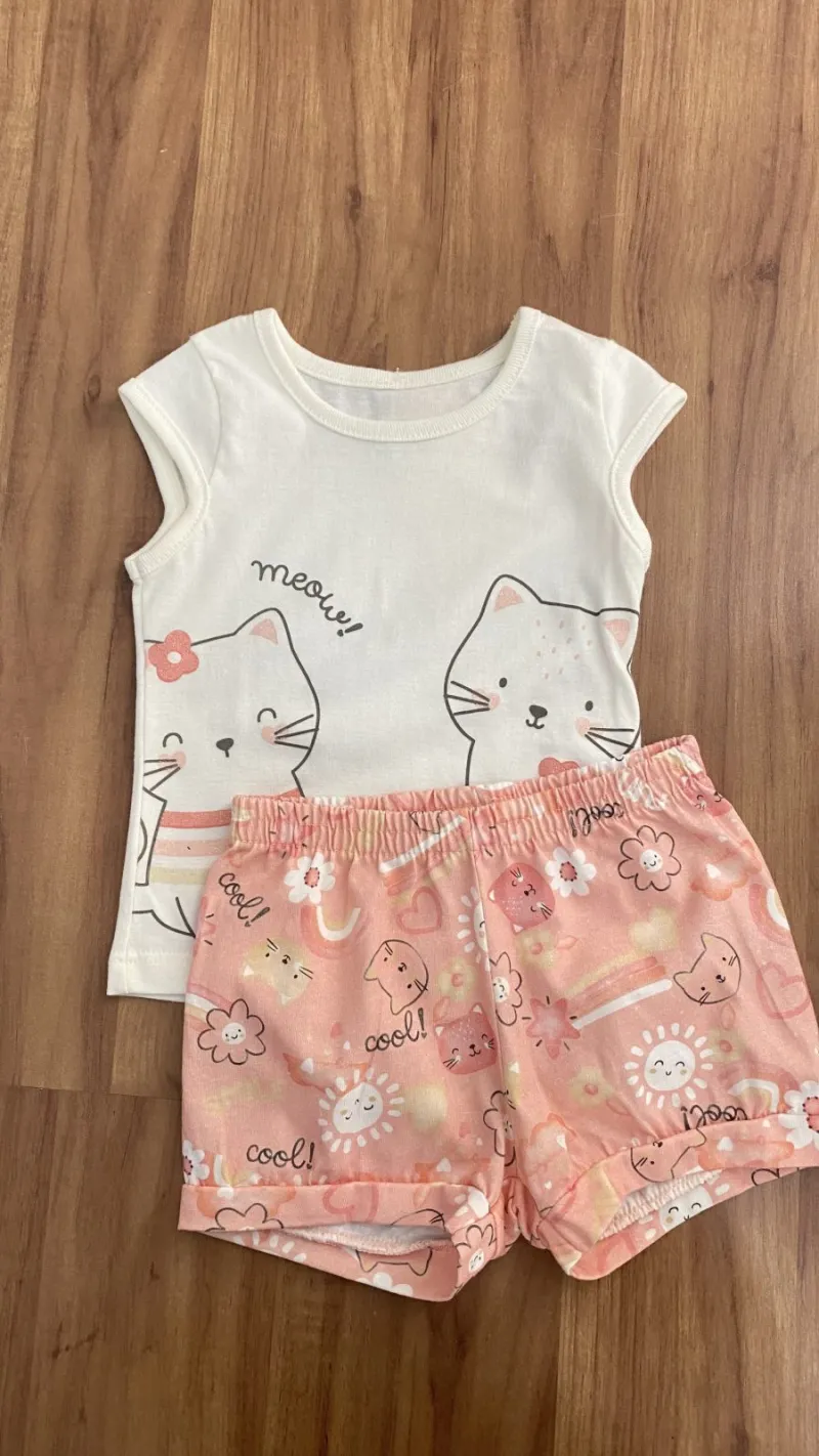 CONJUNTO FEMININO INFANTIL SEM MANGA BRANDILI