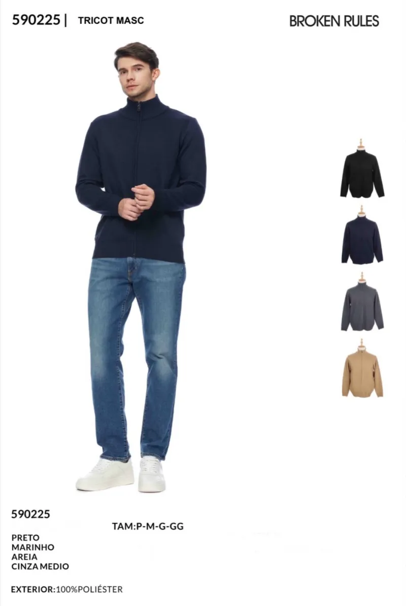 JAQUETA MASCULINO ADULTO TRICOT