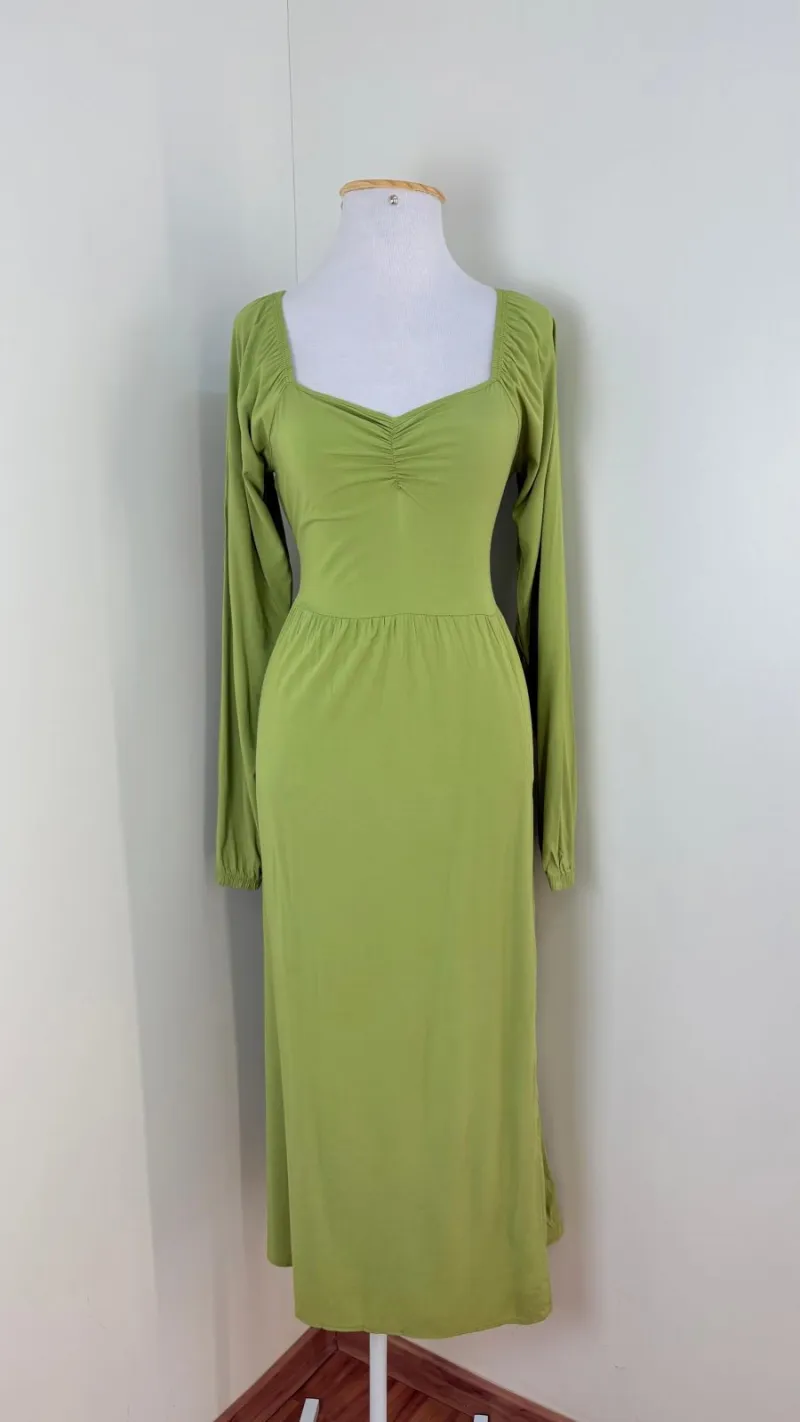 VESTIDO FEMININO MANGA LONGA MIDI R05