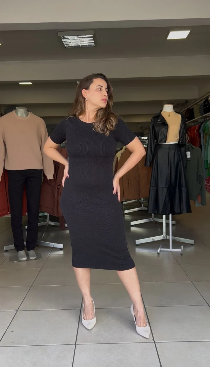 VESTIDO FEMININO SEM MANGA MIDI R05