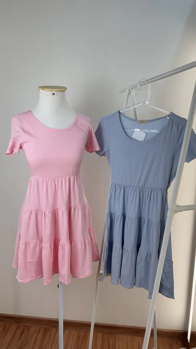 VESTIDO FEMININO INFANTIL SEM MANGA CURTO