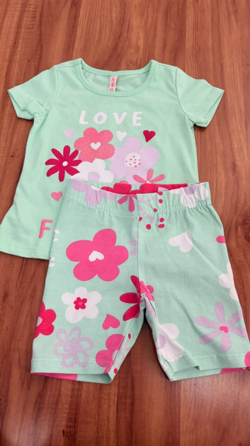 CONJUNTO FEMININO INFANTIL SEM MANGA R05