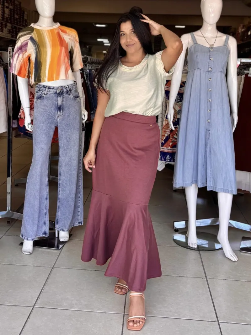 SAIA FEMININO ADULTO MIDI