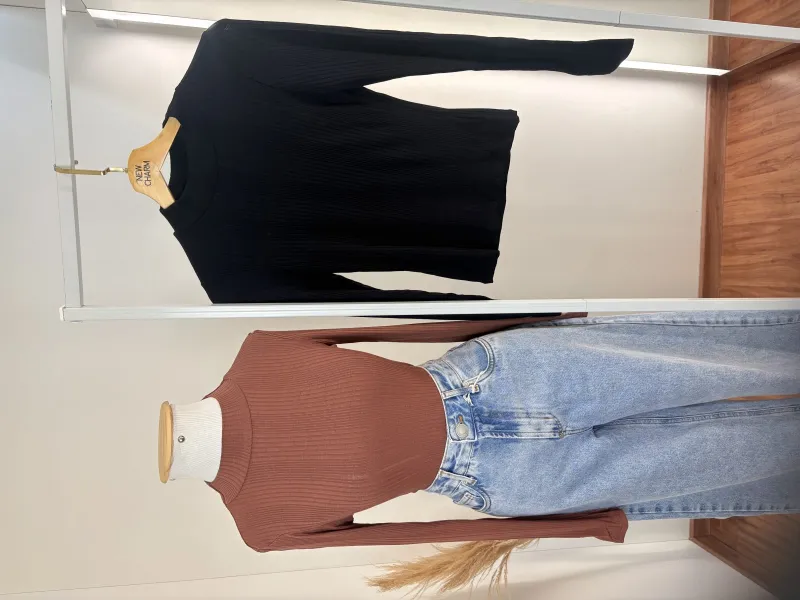 BLUSA FEMININO ADULTO MANGA LONGA GOLA ALTA
