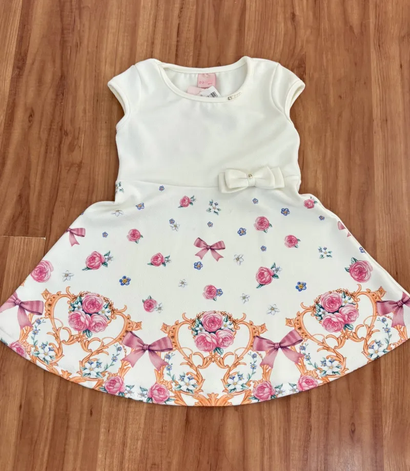 VESTIDO FEMININO INFANTIL MANGA CURTA R106
