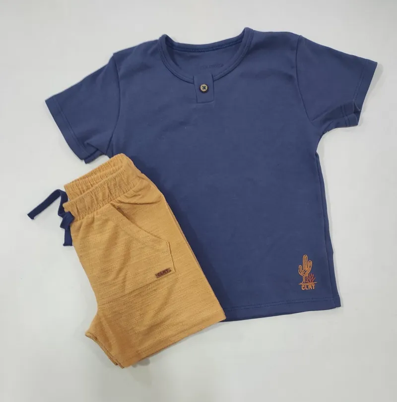 CONJUNTO MASCULINO INFANTIL SEM MANGA+SHORTS R120