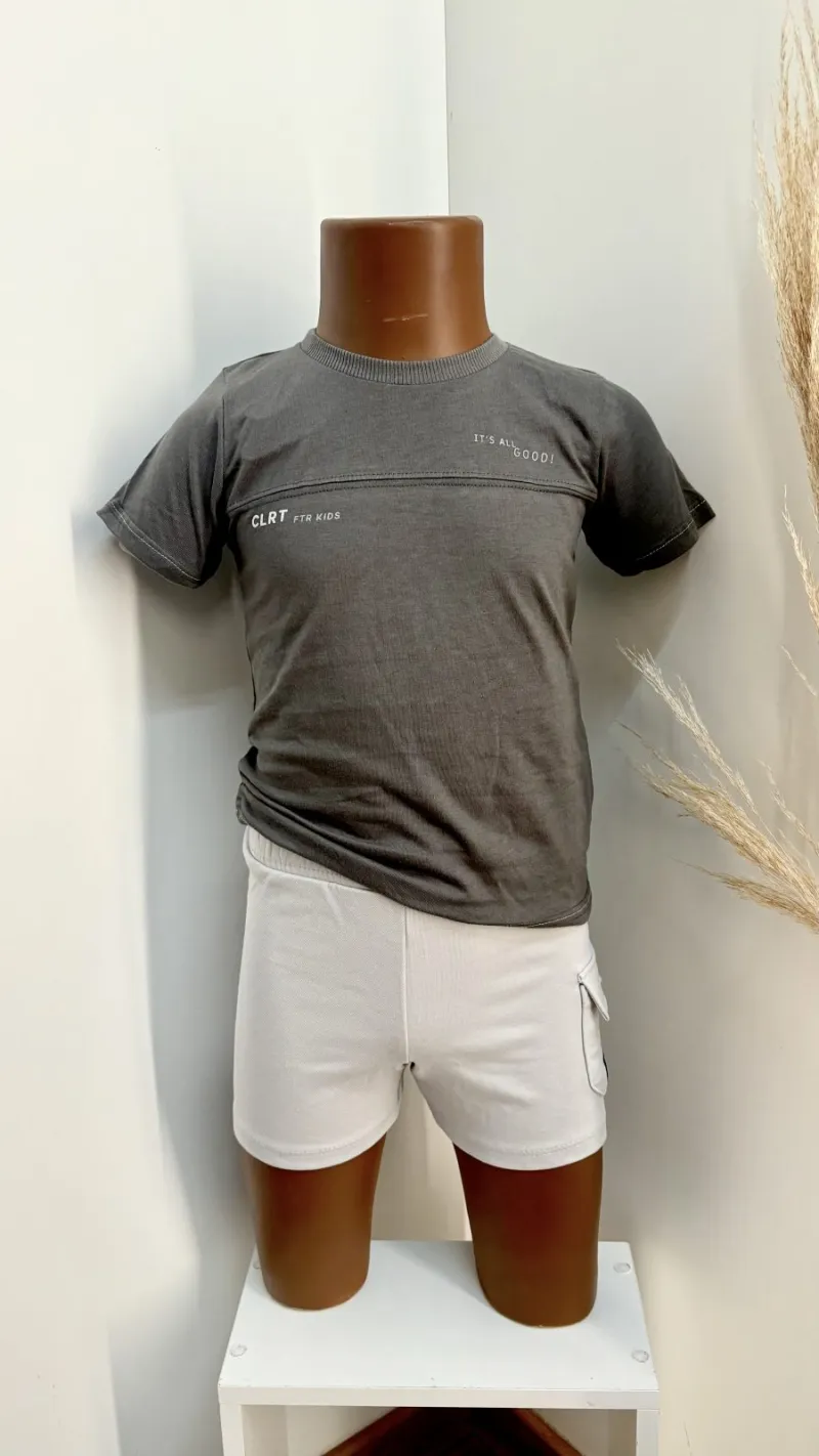 CONJUNTO MASCULINO INFANTIL SEM MANGA+SHRT