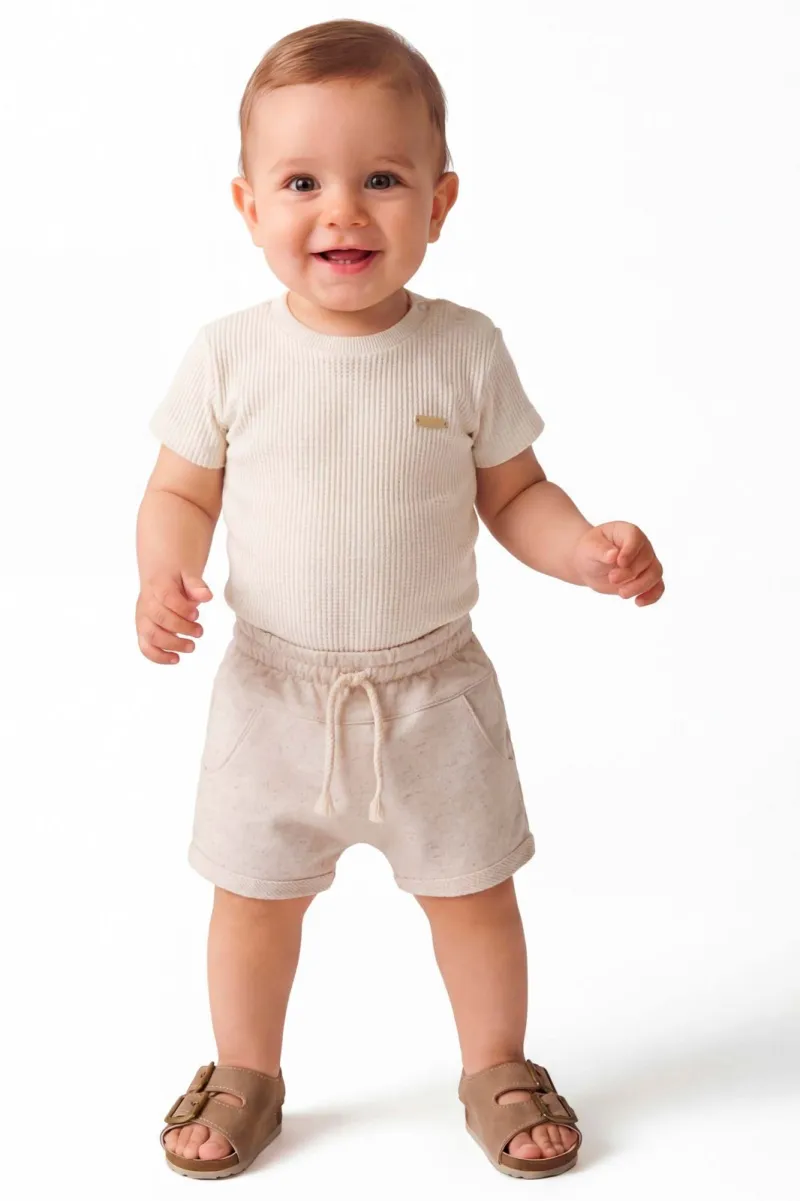 CONJUNTO MASCULINO INFANTIL BODY+SHORTS
