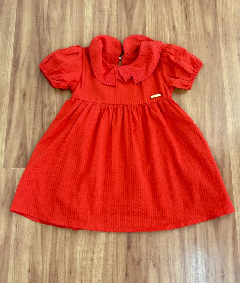 VESTIDO FEMININO INFANTIL SEM MANGA CURTO