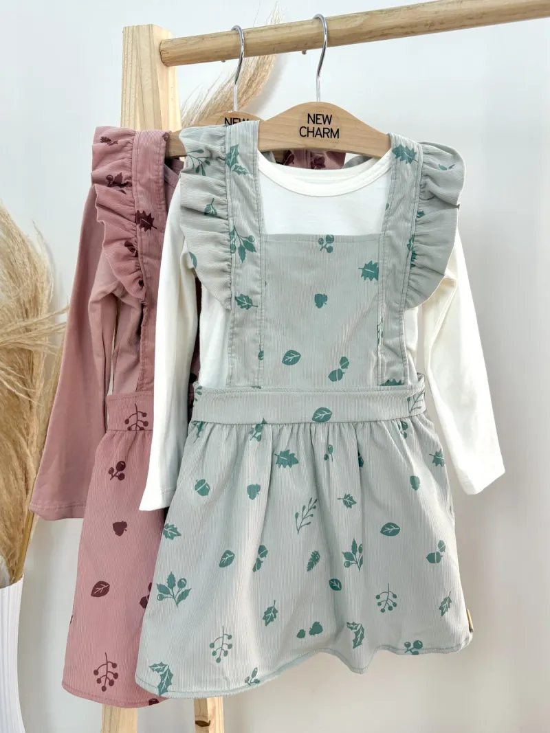 CONJUNTO FEMININO INFANTIL VESTIDO+MANGA LONGA