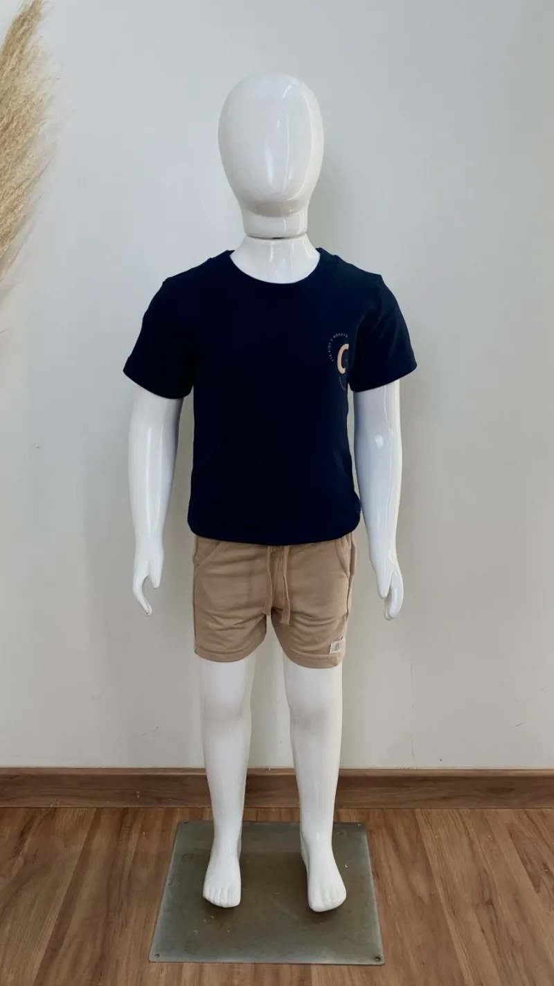 CONJUNTO MASCULINO INFANTIL SEM MANGA+BERMUDA