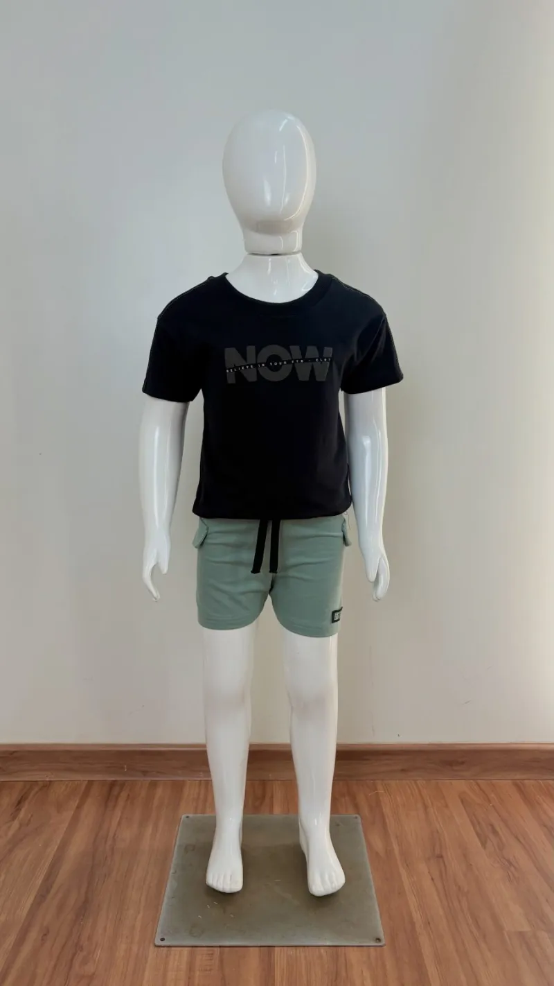 CONJUNTO MASCULINO INFANTIL SEM MANGA+BERMUDA