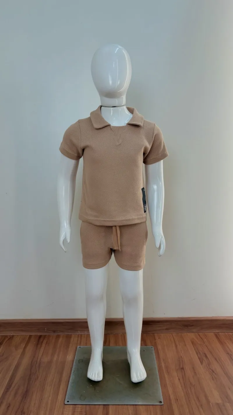 CONJUNTO MASCULINO INFANTIL SEM MANGA POLO+BERMUDA