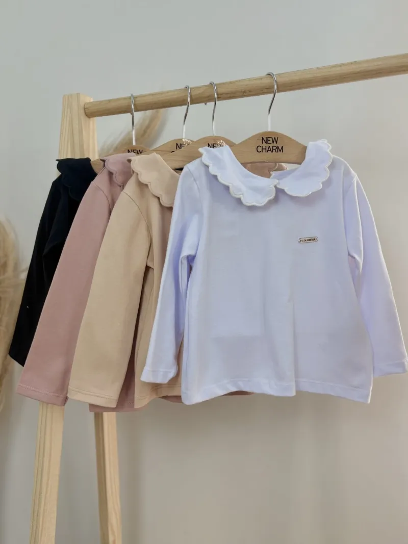BLUSA FEMININO INFANTIL C/GOLA MANGA LONGA