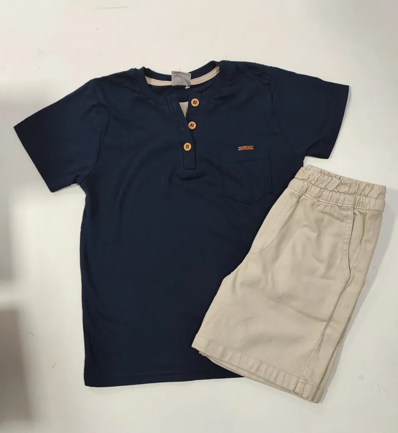 CONJUNTO MASCULINO INFANTIL SEM MANGA+SHORTS R120