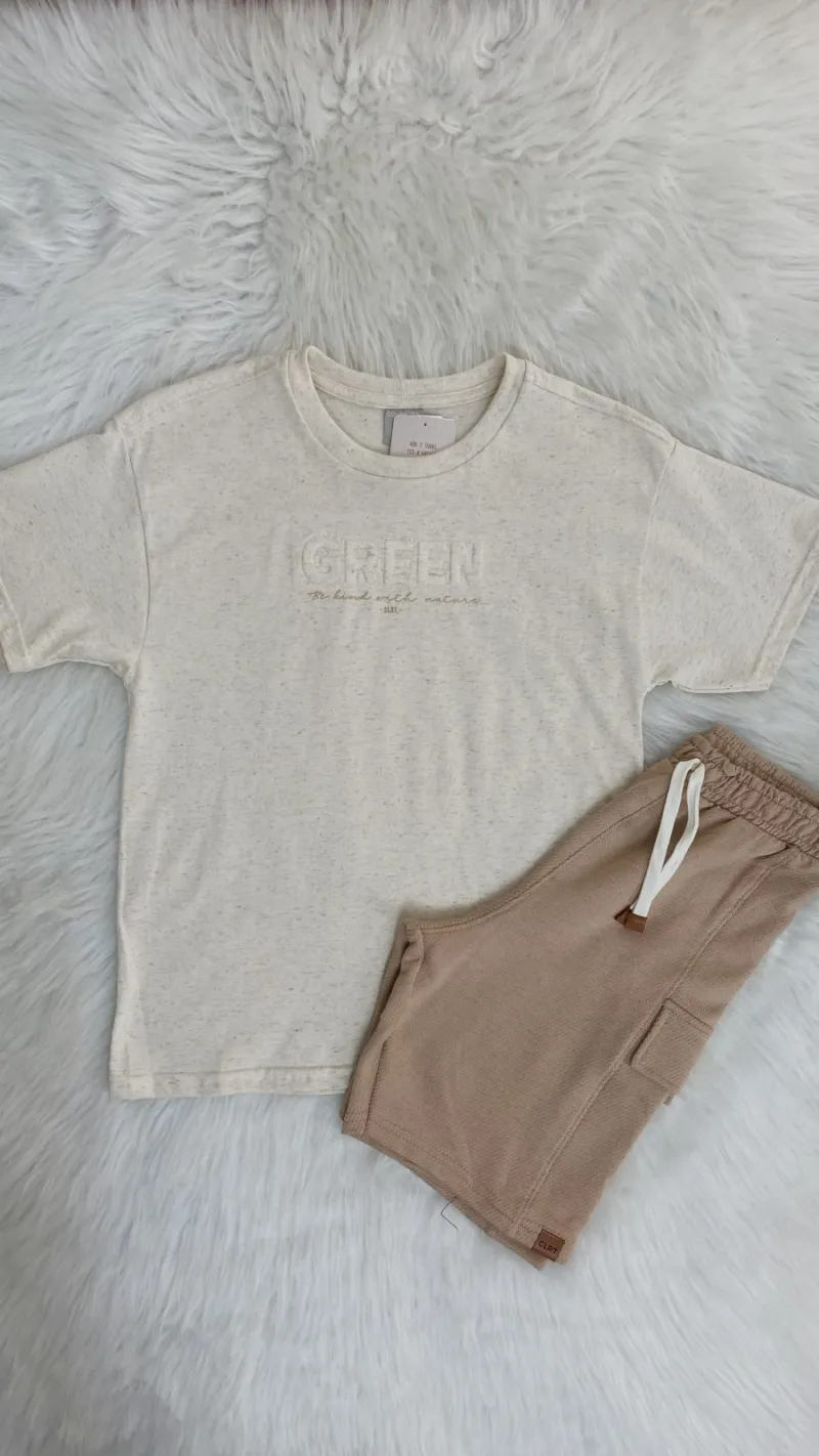 CONJUNTO MASCULINO INFANTIL SEM MANGA+BERMUDA