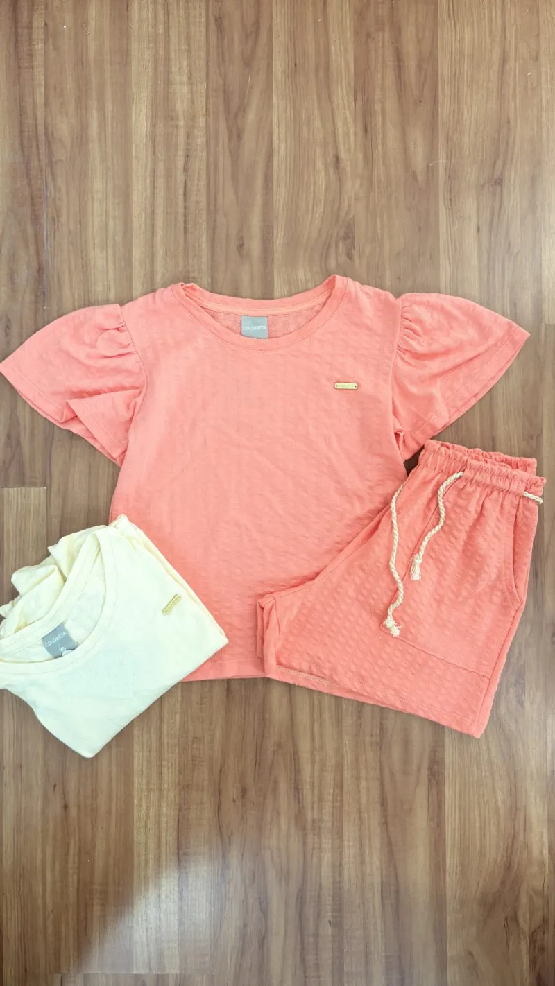 CONJUNTO FEMININO SEM MANGA+SHRT