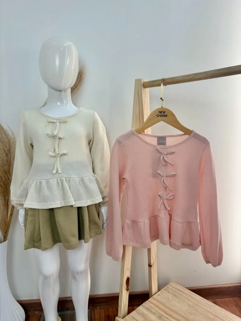 BLUSA BATA FEMININO INFANTIL MANGA LONGA