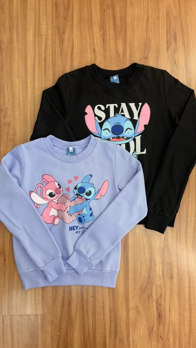 MOLETOM FEMININO INFANTIL STITCH