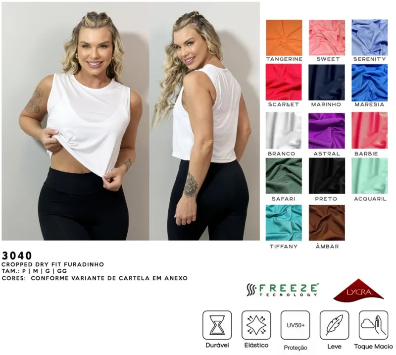 REGATA FEMININO ADULTO CROPPED DRY
