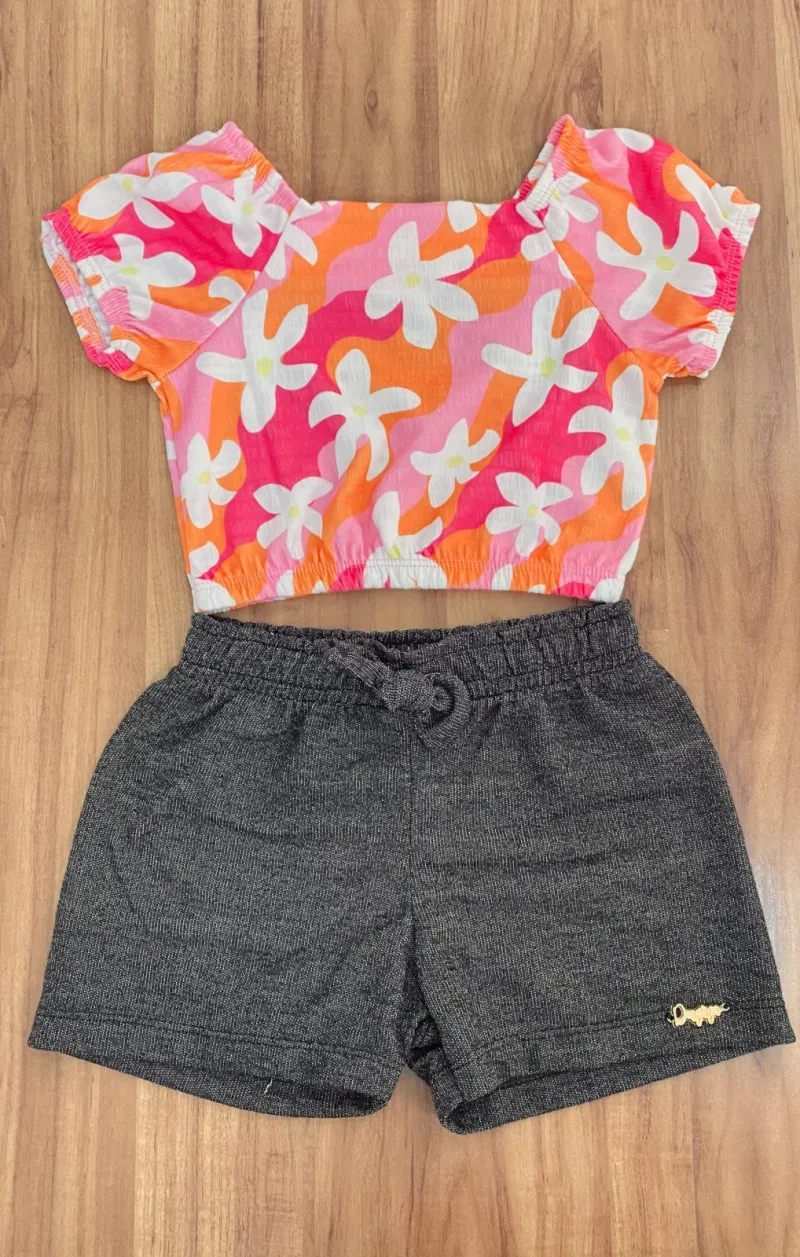 CONJUNTO FEMININO INFANTIL CIG+SHORT R135
