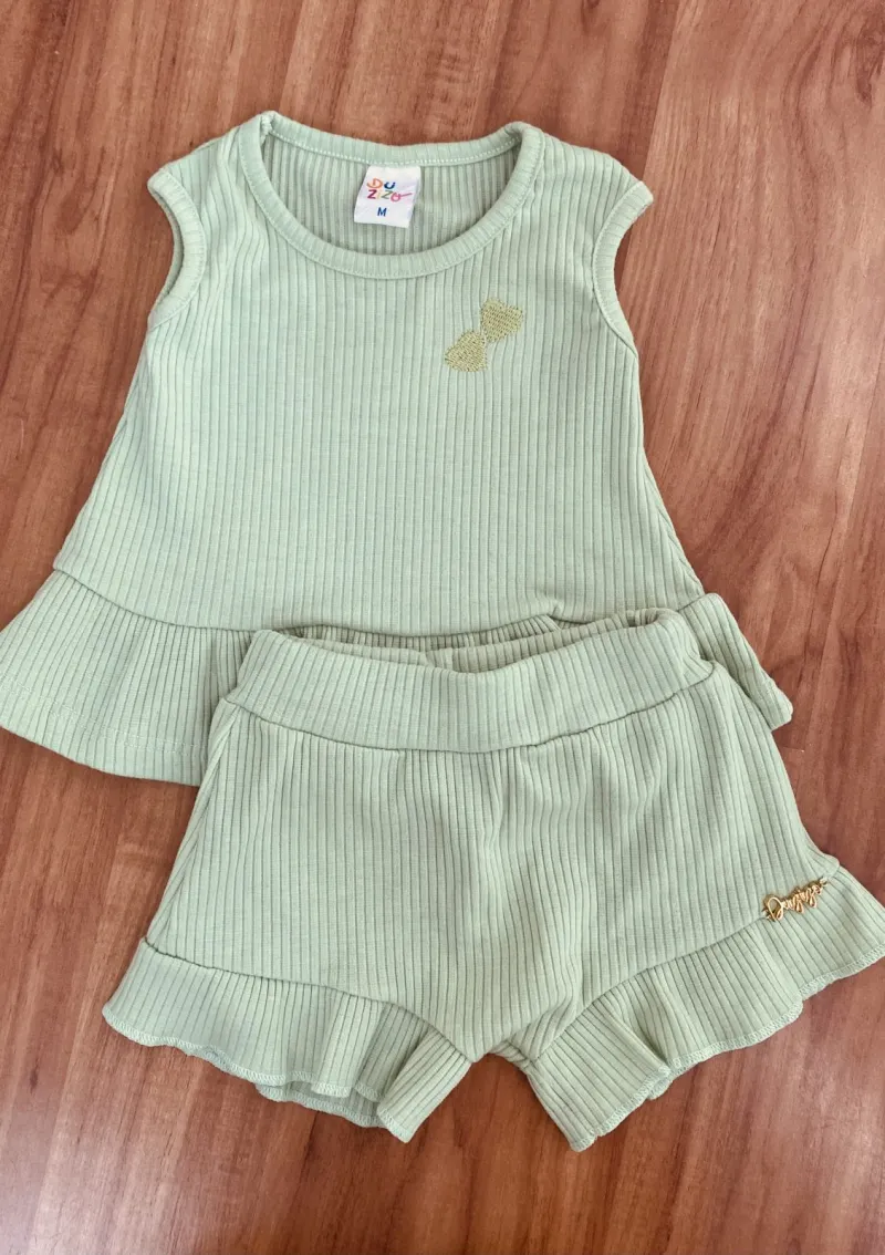 CONJUNTO FEMININO INFANTIL SEM MANGA R135
