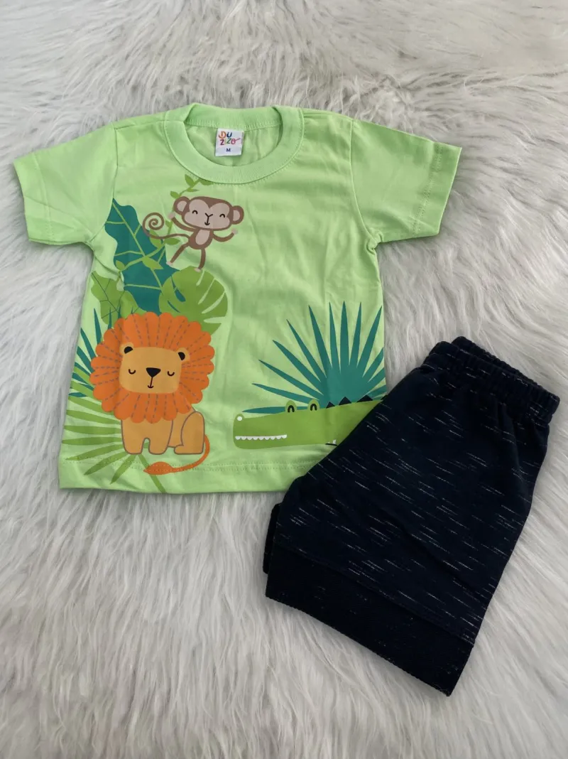 CONJUNTO MASCULINO INFANTIL SEM MANGA+SHORTS R135