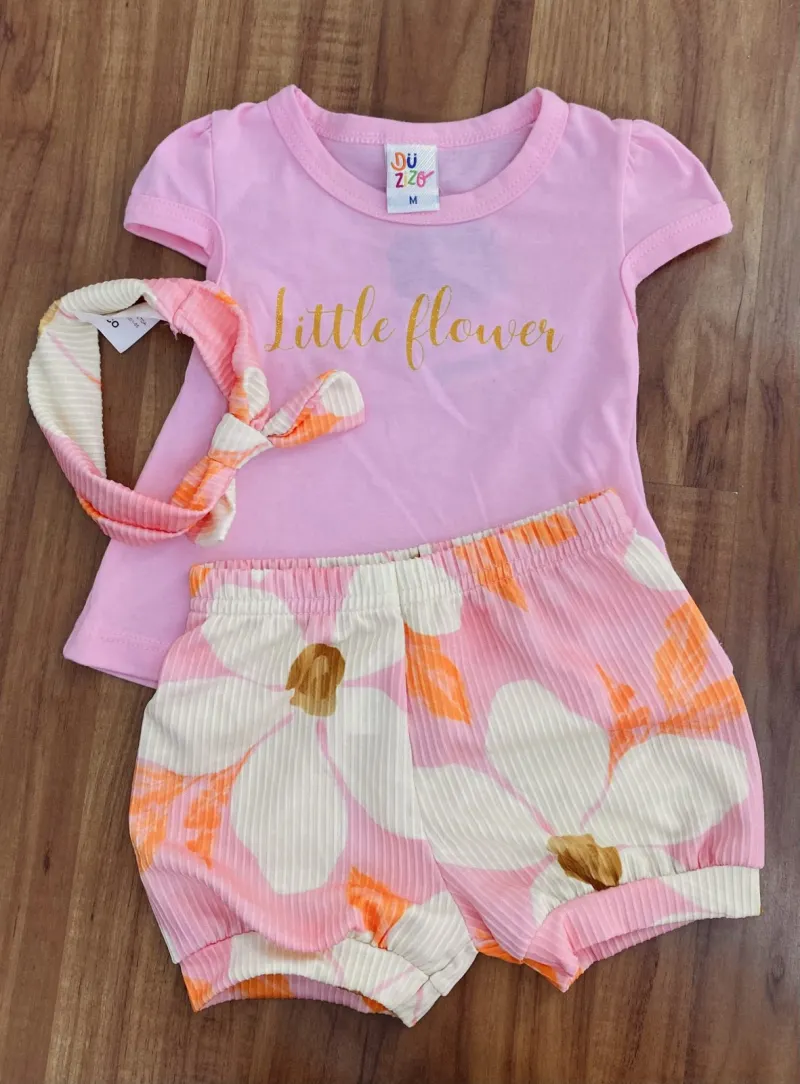 CONJUNTO FEMININO INFANTIL SEM MANGA+SHORTS R135