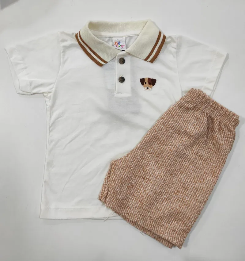 CONJUNTO MASCULINO INFANTIL POLO SEM MANGA+BERMUDA